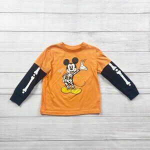 Disney Jumping Beans Toddler Halloween Shirt Mickey Mouse Long Sleeve Tee 4T